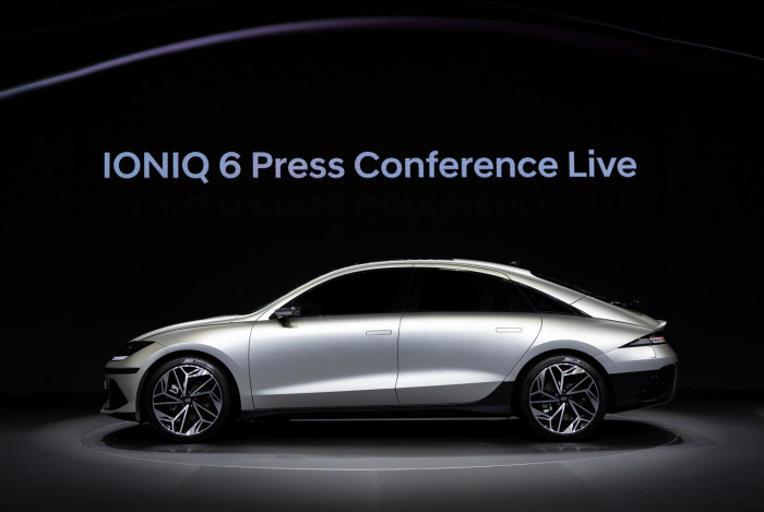 Der Ioniq 6 bei der Pr&auml;sentation Mitte Juli (Bild: Hyundai)